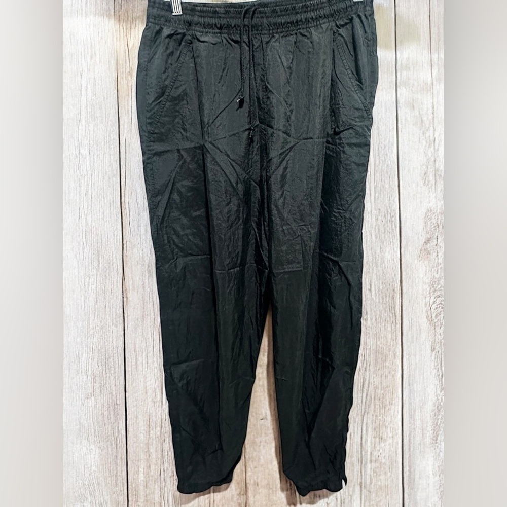 Nike Vintage Y2K Black Track Pants Relaxed Fit Joggers Size L Elastic Waist EUC
